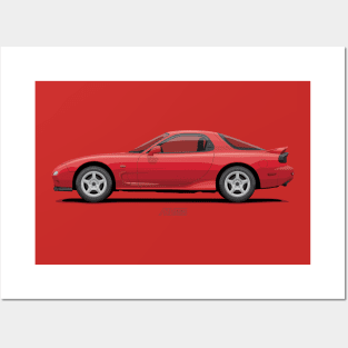 RX7 FD3S Vintage Red Posters and Art